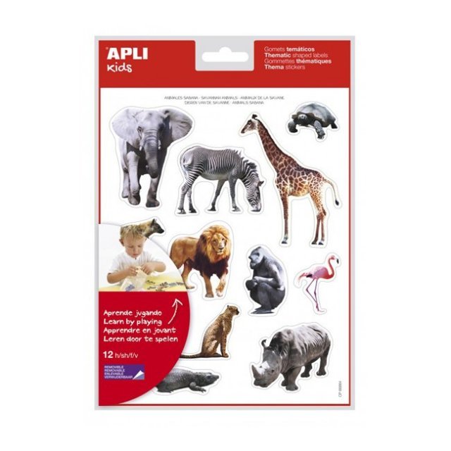 Educatieve Thema Stickers WILDE DIEREN - 144 Stuks. Geschikt vanaf 3+.