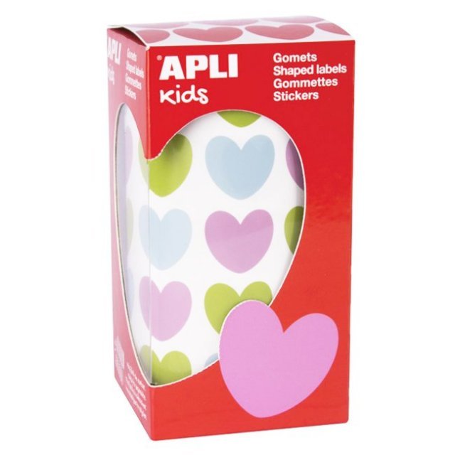 Educatieve Hart Stickers 900 Stuks , 20 mm groot uit stickers in 3 kleuren. Geschikt vanaf 3+.