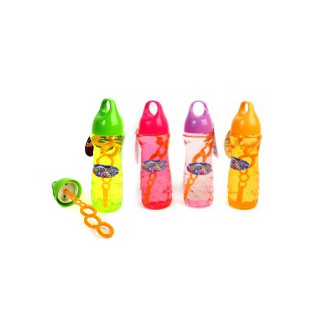 Bellenblaas Fles 250 ml, 18 cm groot uit kunststof in de kleur ass.. Geschikt vanaf 3+.
