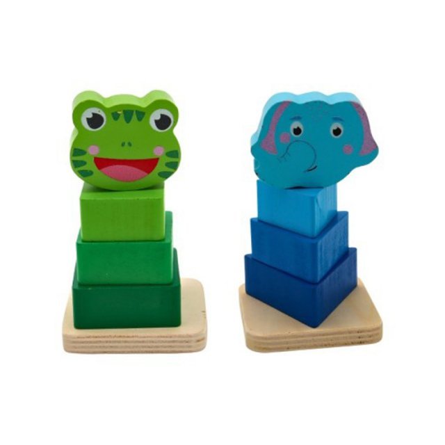 Stapelpuzzel Hout Dieren uit hout in de kleur ass.. Geschikt vanaf 3+.