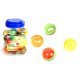 Stuiterbal - Springbal FRUIT , 43 mm groot uit rubber in de kleur mix. Geschikt vanaf 3+.