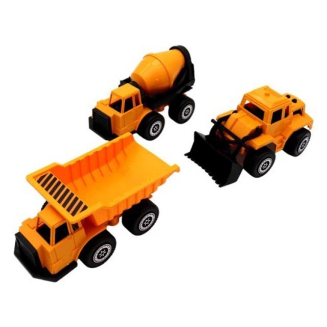 Vrachtwagen Bouw Constructie, 19 cm groot uit kunststof in de kleur oranje. Geschikt vanaf 3+.