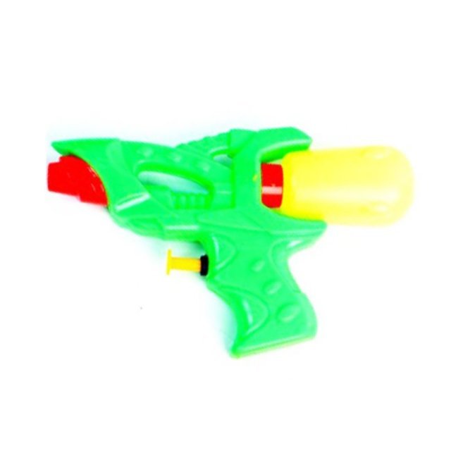 Waterpistool met tank, 16 x 9 cm groot uit kunststof in de kleur ass.. Geschikt vanaf 3+.