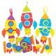 Raket Knutselset Foam , 21 cm groot uit foam in diverse kleuren. Geschikt vanaf 3+.