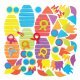 Raket Knutselset Foam , 21 cm groot uit foam in diverse kleuren. Geschikt vanaf 3+.