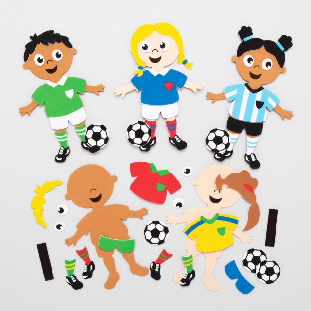 Voetballer Knutselset Foam , 15 cm groot uit foam in diverse kleuren. Geschikt vanaf 3+.
