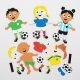 Voetballer Knutselset Foam , 15 cm groot uit foam in diverse kleuren. Geschikt vanaf 3+.