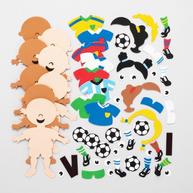Voetballer Knutselset Foam , 15 cm groot uit foam in diverse kleuren. Geschikt vanaf 3+.