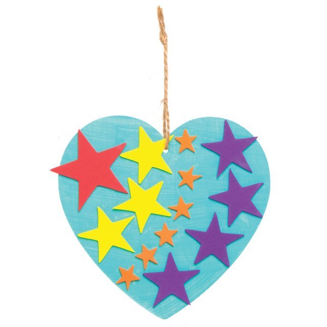 Foam Stickers REGENBOOG STERREN  210-dlg. , 15...50 mm groot uit foam in diverse kleuren. Geschikt vanaf 3+.