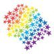 Foam Stickers REGENBOOG STERREN  210-dlg. , 15...50 mm groot uit foam in diverse kleuren. Geschikt vanaf 3+.