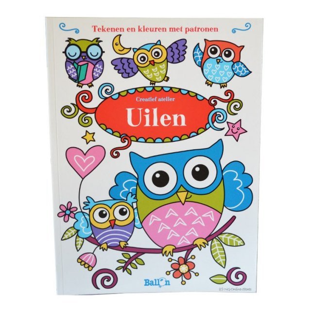 Kleurboek Uilen - Tekenen en Kleuren met Patronen , 20 x 27 cm groot uit papier in de kleur /. Geschikt vanaf 5+.