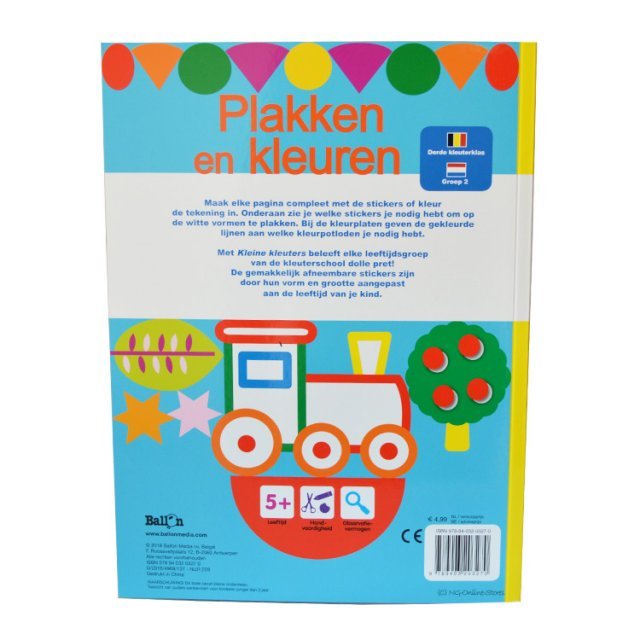 Plakken en Kleuren - Kleine Kleuters 5+ , 20 x 27 cm groot uit papier in de diverse kleuren. Geschikt vanaf 5+.