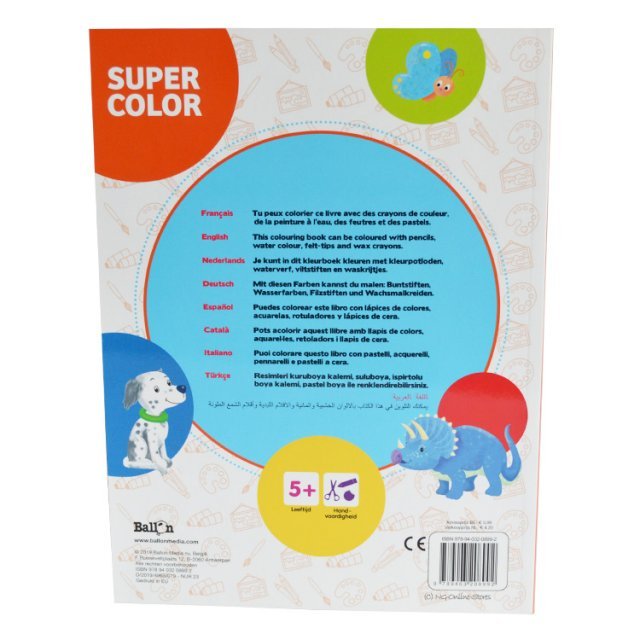 Super Kleurboek 80 pagina's - Super Color 5+ , 20 x 27 cm groot uit papier in de kleur /. Geschikt vanaf 5+.