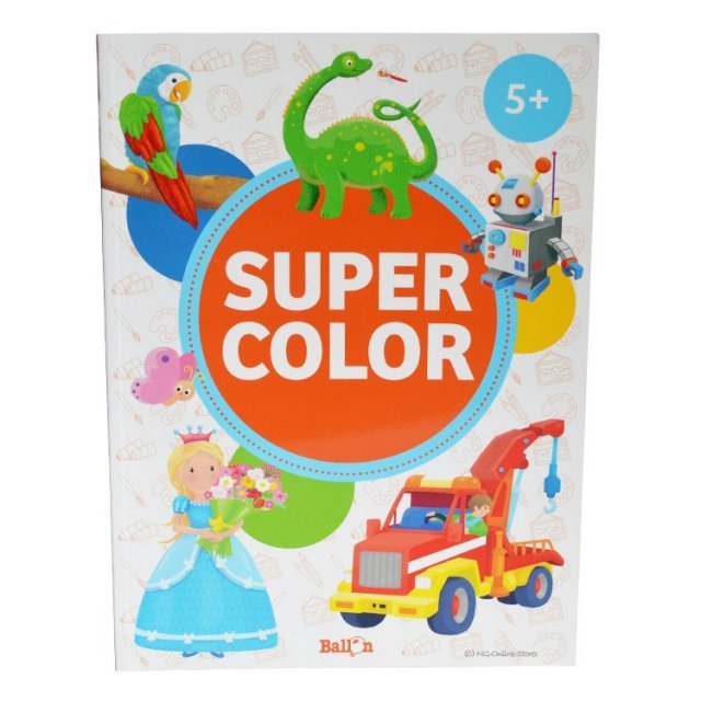Super Kleurboek 80 pagina's - Super Color 5+ , 20 x 27 cm groot uit papier in de kleur /. Geschikt vanaf 5+.