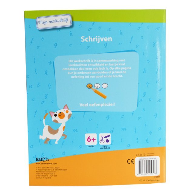 Mijn werkschrift Schrijven 6 jaar , 19 x 26 cm groot uit papier in de kleur wit. Geschikt vanaf 6+.
