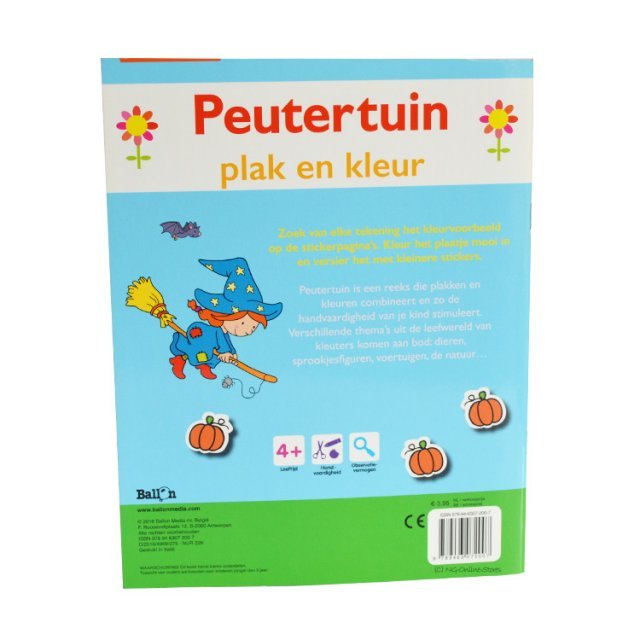 Kleur-en Stickerboek - Peutertuin 4-5 jaar , 20 x 25 cm groot uit papier in de kleur /. Geschikt vanaf 4+.