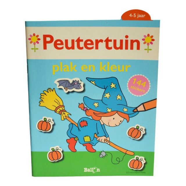 Kleur-en Stickerboek - Peutertuin 4-5 jaar , 20 x 25 cm groot uit papier in de kleur /. Geschikt vanaf 4+.
