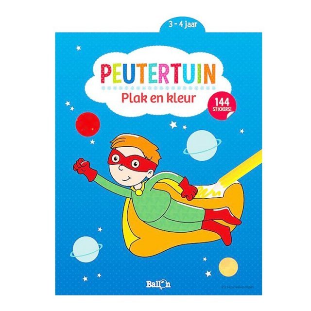 Kleur-en Stickerboek - Peutertuin 3-4 jaar , 20 x 25 cm groot uit papier in de kleur /. Geschikt vanaf 3+.