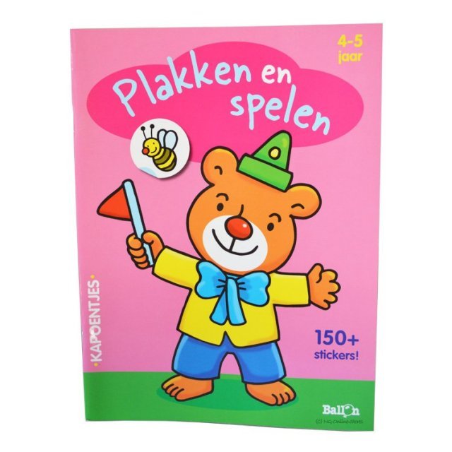 Plakken en Spelen - Beer - Doeboek 4 - 5 jaar , 20 x 27 cm groot uit papier in de kleur divers. Geschikt vanaf 4-5 jaar.