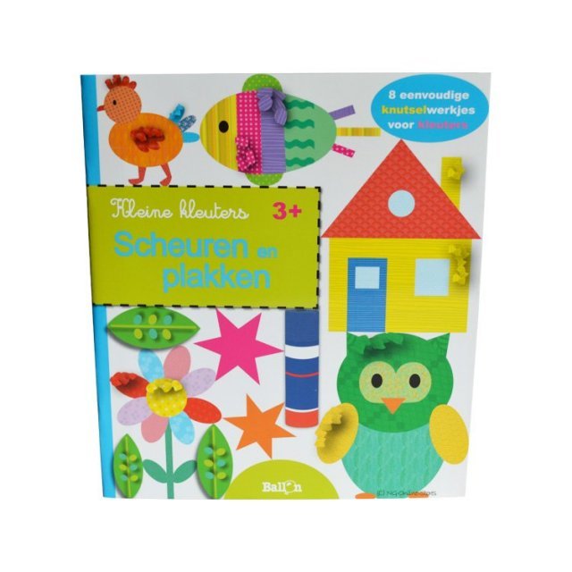 Knutselboek  Scheuren en Plakken - Kleine Kleuters 3+ , 24 x 27 cm groot uit papier in de kleur /. Geschikt vanaf 3+.