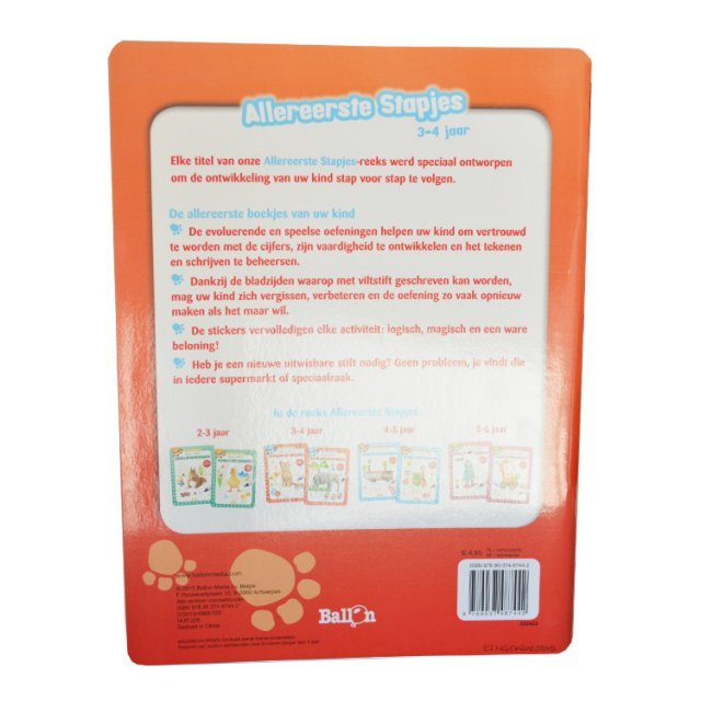 Schrijfoefeningen met Stickers - Allereerste Stapjes 3 - 4 jaar , 20 x 27 cm groot uit papier in de kleur divers. Geschikt vanaf 3-4 jaar.