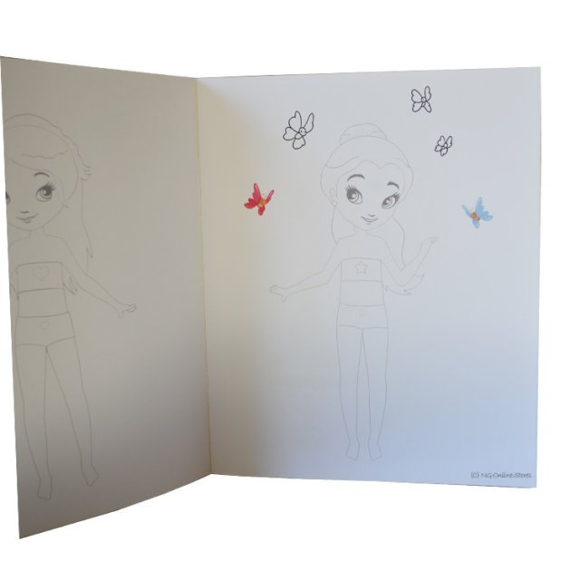 Aankleedboek met sjablonen - Sierlijke Baljurken - Prinsessen , 24 x 29 cm groot uit papier in de kleur divers. Geschikt vanaf 3+.