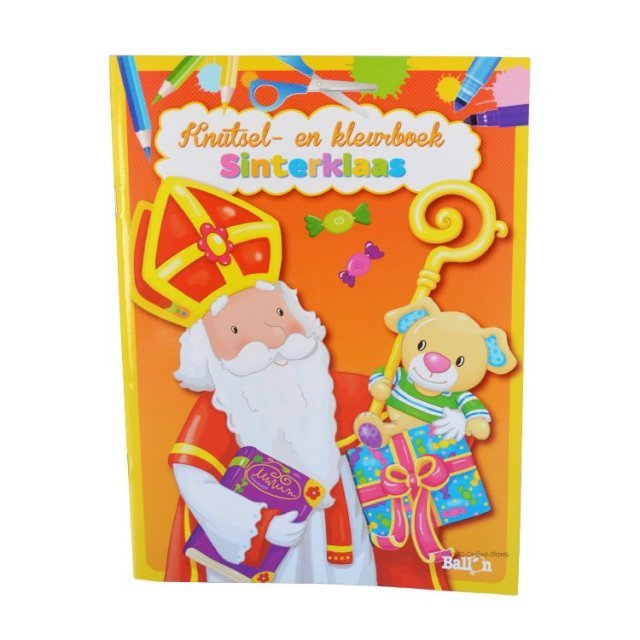Sinterklaas Knutsel-en kleurboek , 19 x 26 cm groot uit papier in de kleur wit. Geschikt vanaf 3+.