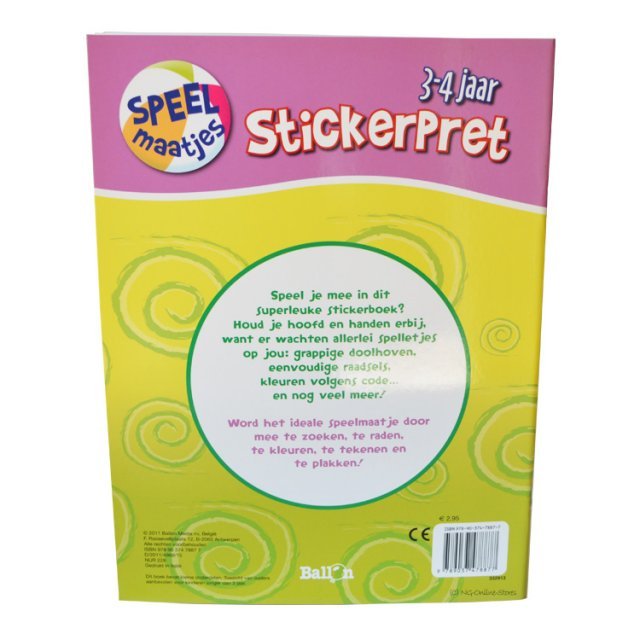 Stickerpret met Speelse Oefeningen 3-4 jaar , 20 x 27 cm groot uit papier in de kleur divers. Geschikt vanaf 3-4 jaar.