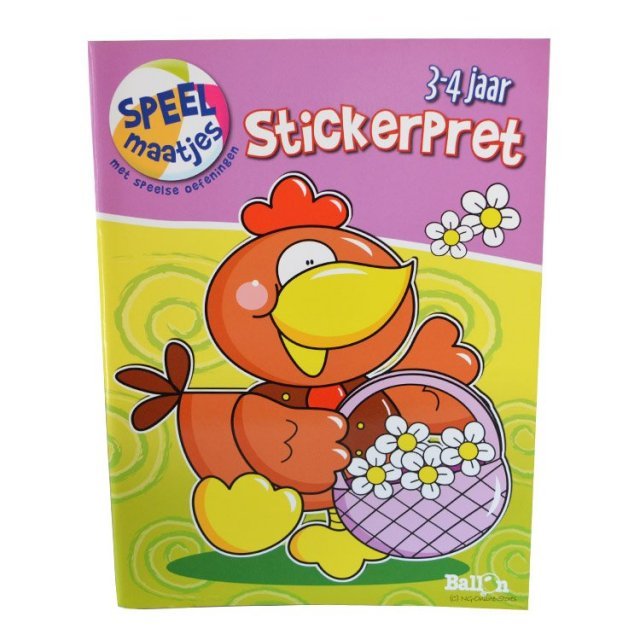 Stickerpret met Speelse Oefeningen 3-4 jaar , 20 x 27 cm groot uit papier in de kleur divers. Geschikt vanaf 3-4 jaar.