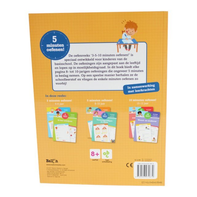 Oefenboek Spelling 8-10 jaar , 20 x 27 cm groot uit papier in de kleur wit. Geschikt vanaf 8+.