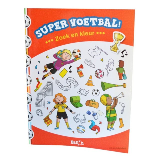 Zoek en Kleur - Super Voetbal 5+ , 20 x 27 cm groot uit papier in de kleur divers. Geschikt vanaf 5+.