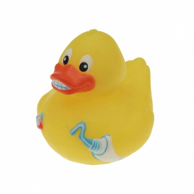 Badeend Circus 5 cm ,  groot uit kunststof in de kleur ass.. Geschikt vanaf 3+.