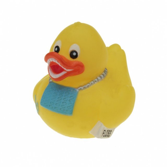 Badeend Circus 5 cm ,  groot uit kunststof in de kleur ass.. Geschikt vanaf 3+.