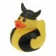 Badeend Viking, 5 cm groot uit rubber in de kleur geel. Geschikt vanaf 3+.