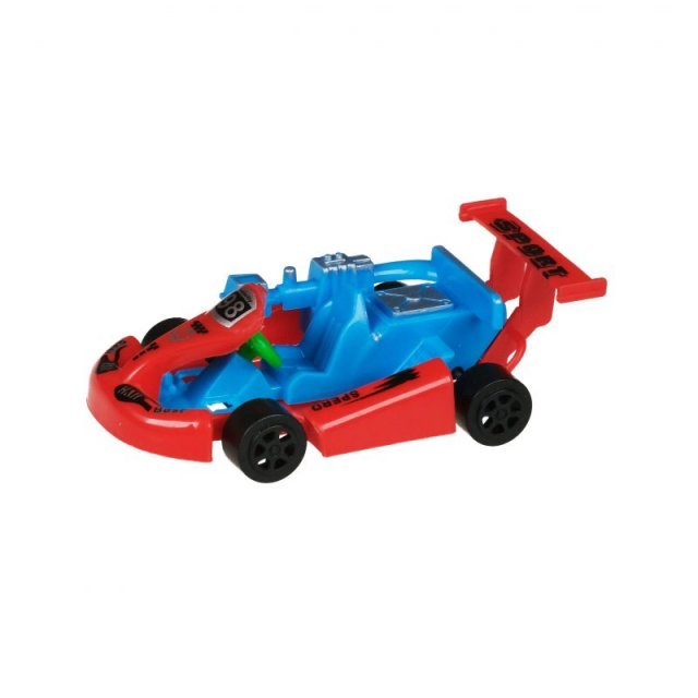 Auto Go-Cart, 10 x 5 cm groot uit kunststof in de kleur ass.. Geschikt vanaf 3+.