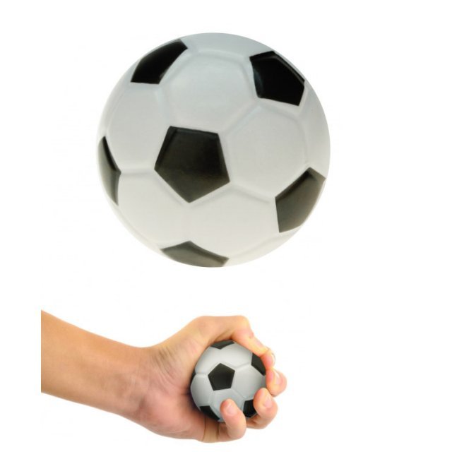 Stressbal - Bal voetbal Zacht, 6,5 cm groot uit zacht kunststof in de kleur ass.. Geschikt vanaf 3+.
