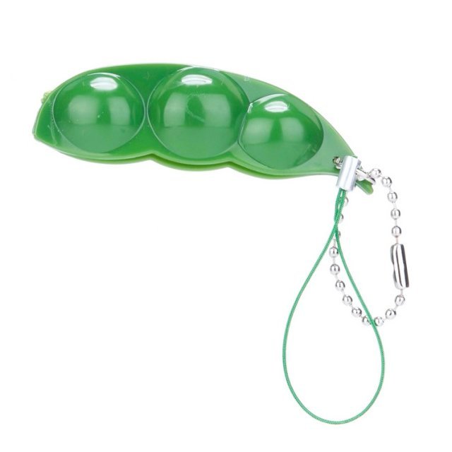 Pea Pod Popper aan Sleutelhanger - 6,5 cm Pea Pod Popper aan Sleutelhanger, 6,5 x 2 cm groot uit kunststof in de kleur groen. Geschikt vanaf 3+.