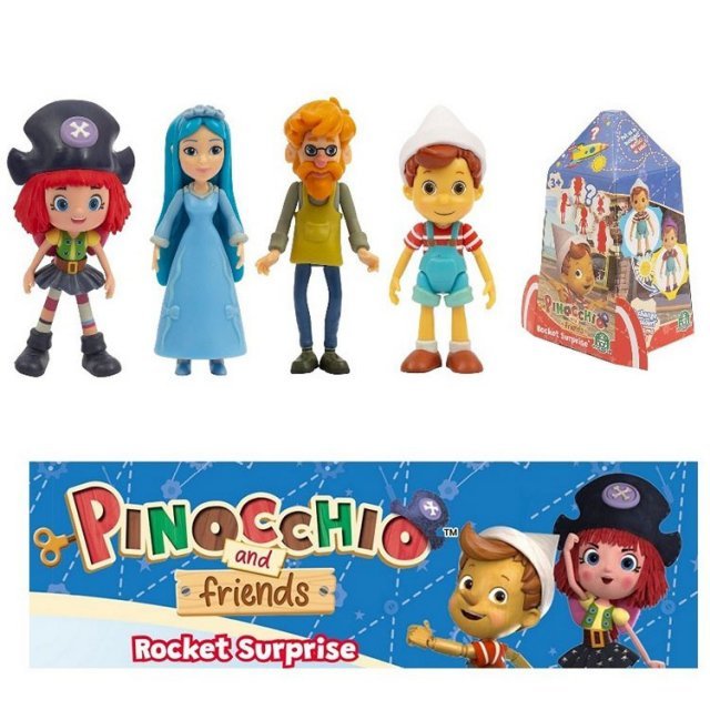 Pinokkio en Vrienden Rocket Surprise , 6-8cm groot uit kunststof in de kleur ass.. Geschikt vanaf 3+.