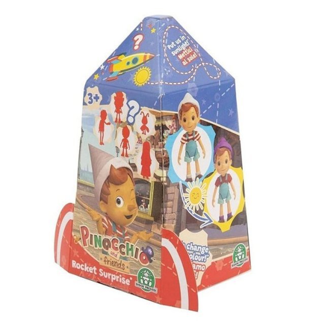 Pinokkio en Vrienden Rocket Surprise , 6-8cm groot uit kunststof in de kleur ass.. Geschikt vanaf 3+.