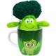 Mok met Pluche Broccoli Knuffel , 9,5 + 18 cm groot uit keramiek in de kleur ass.. Geschikt vanaf 3+.