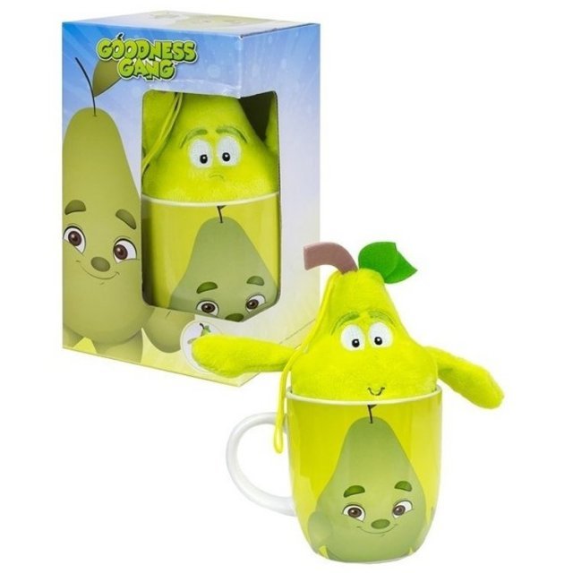 Mok met Pluche Peer Knuffel , 9,5 + 18 cm groot uit keramiek in de kleur ass.. Geschikt vanaf 3+.