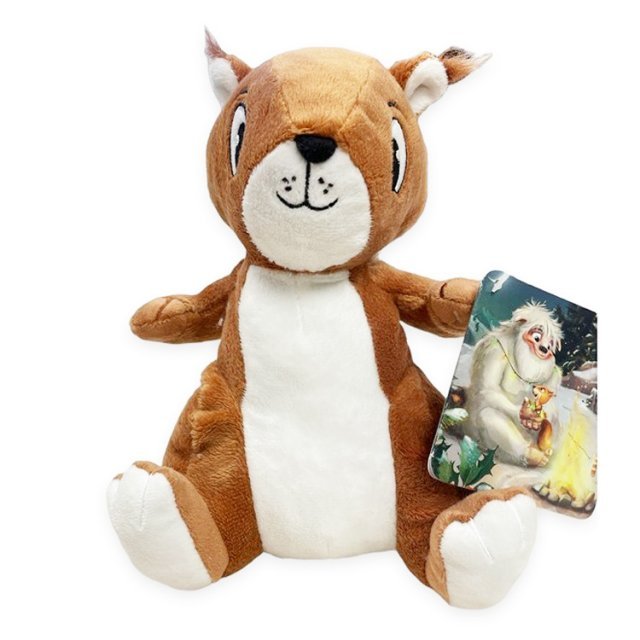 Knuffel Eekhoorn Pluche, 21x15x14 cm groot uit pluche in de kleur bruin. Geschikt vanaf 3+.