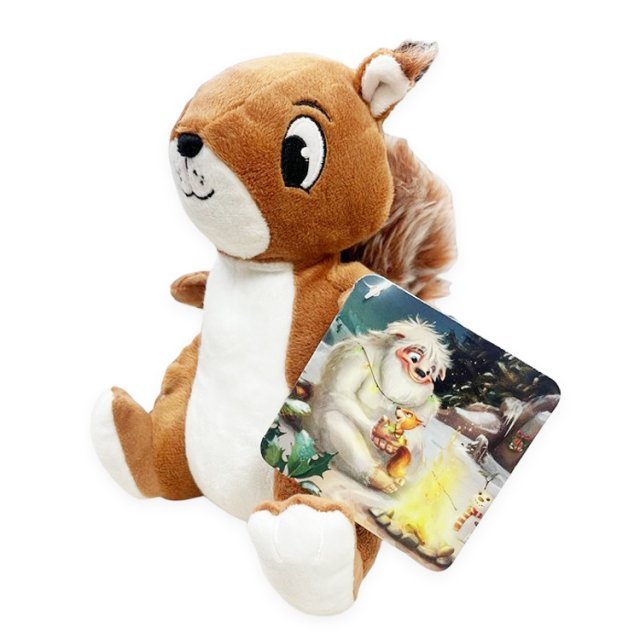 Knuffel Eekhoorn Pluche, 21x15x14 cm groot uit pluche in de kleur bruin. Geschikt vanaf 3+.