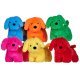 Knuffel Hond Pluche in felle kleuren , 23x17x12 cm groot uit pluche in de kleur ass.. Geschikt vanaf 3+.
