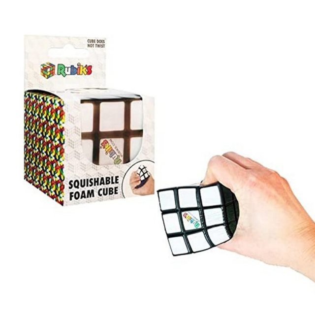 Squeeze Rubik's Kubus - Stresskubus , 7,5x7,5x7,5 cm groot uit mousse in de kleur ass.. Geschikt vanaf 3+.