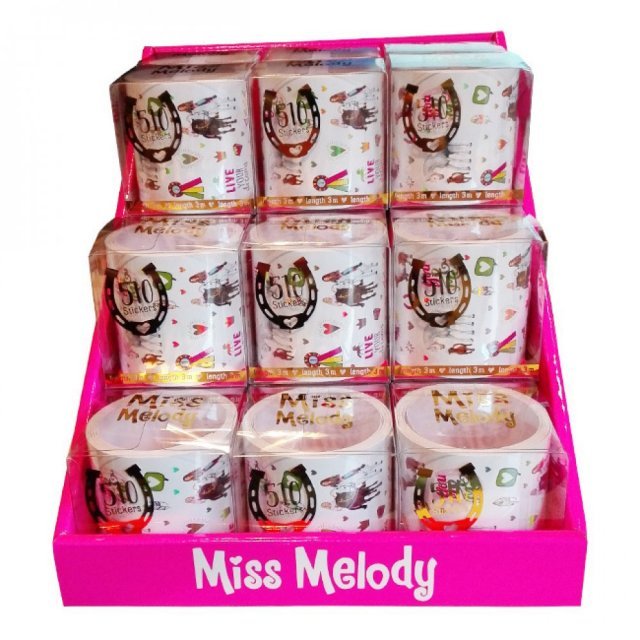 Stickers op rol Miss Melody 500+. Geschikt vanaf 3+.