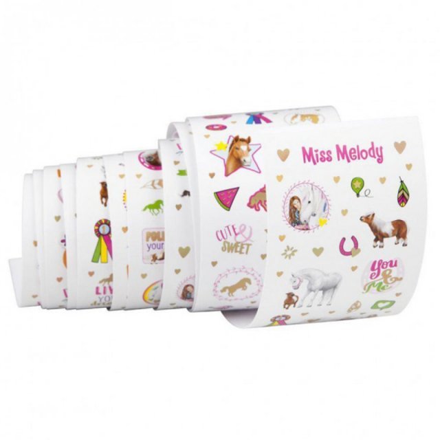 Stickers op rol Miss Melody 500+. Geschikt vanaf 3+.