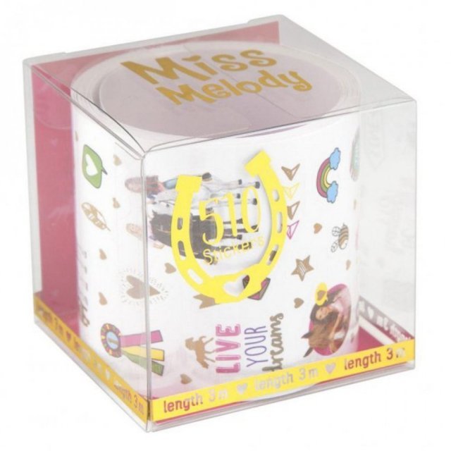 Stickers op rol Miss Melody 500+. Geschikt vanaf 3+.