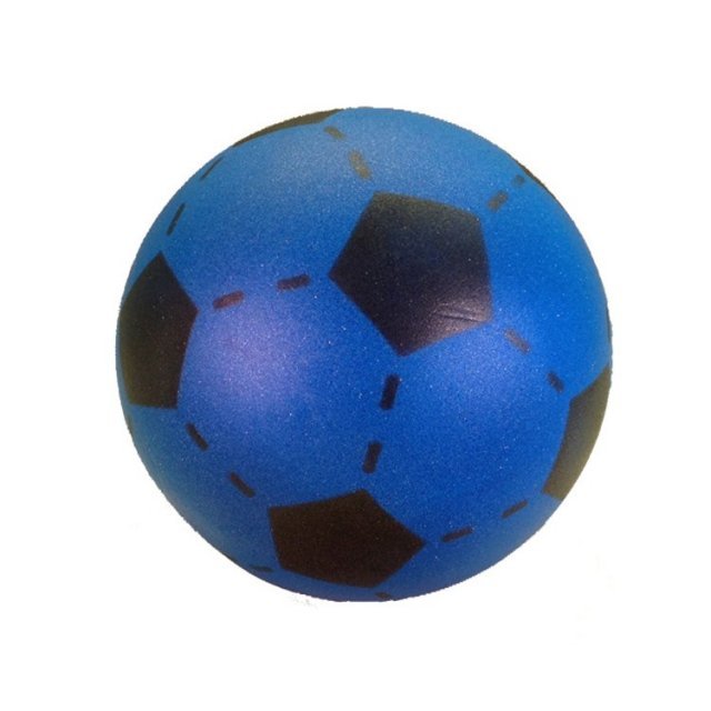 Bal Foam Voetbal - Softbal Blauw, 20 cm groot uit foam in de kleur blauw. Geschikt vanaf 3+.
