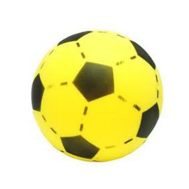 Bal Foam Voetbal - Softbal Geel , 20 cm groot uit foam in de kleur geel. Geschikt vanaf 3+.
